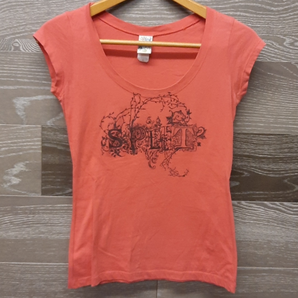 SPLIT 100% coral Short sleeve T-shirt